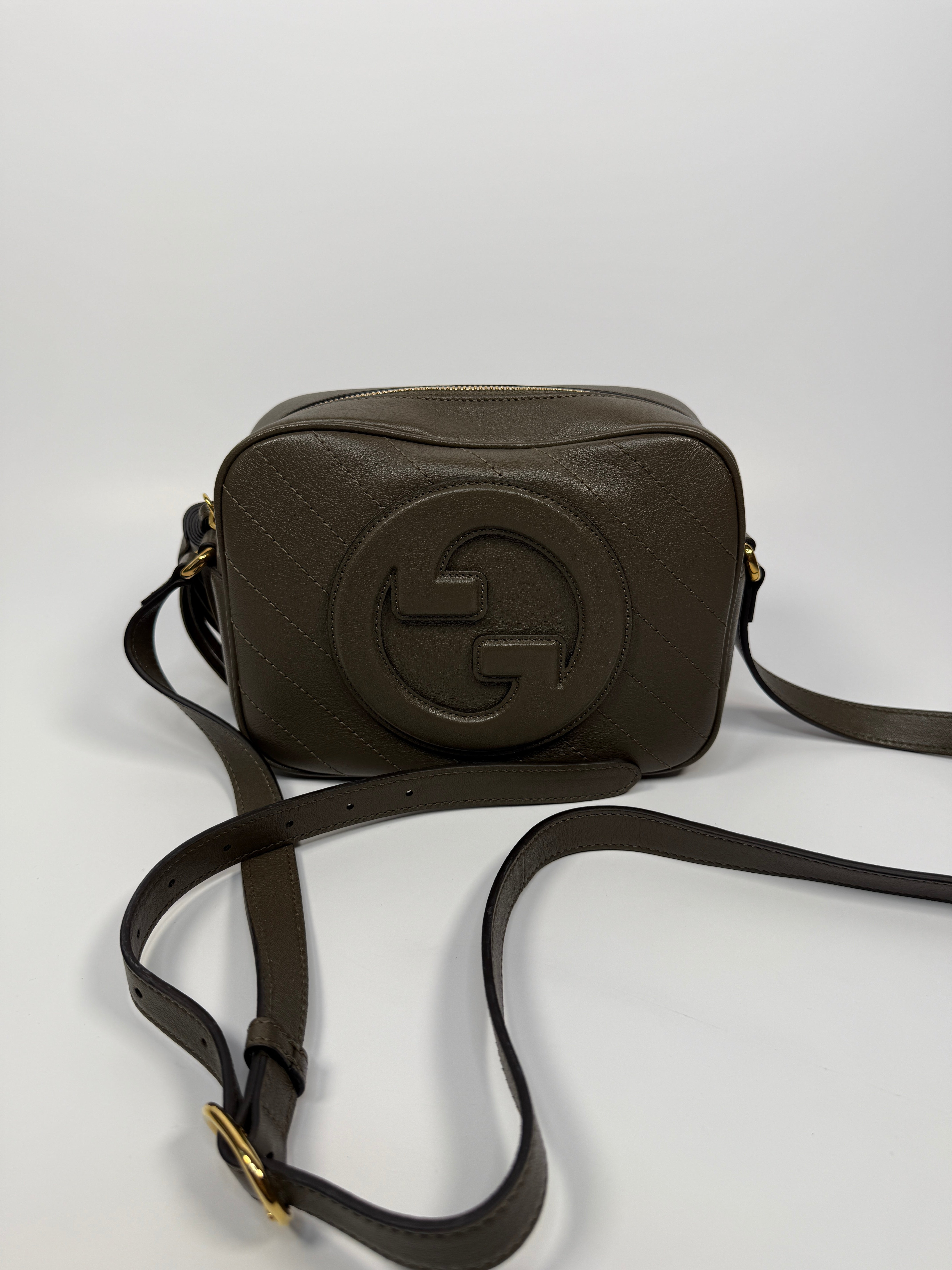 Gucci Soho Disco Crossbody Bag In Khaki  Leather