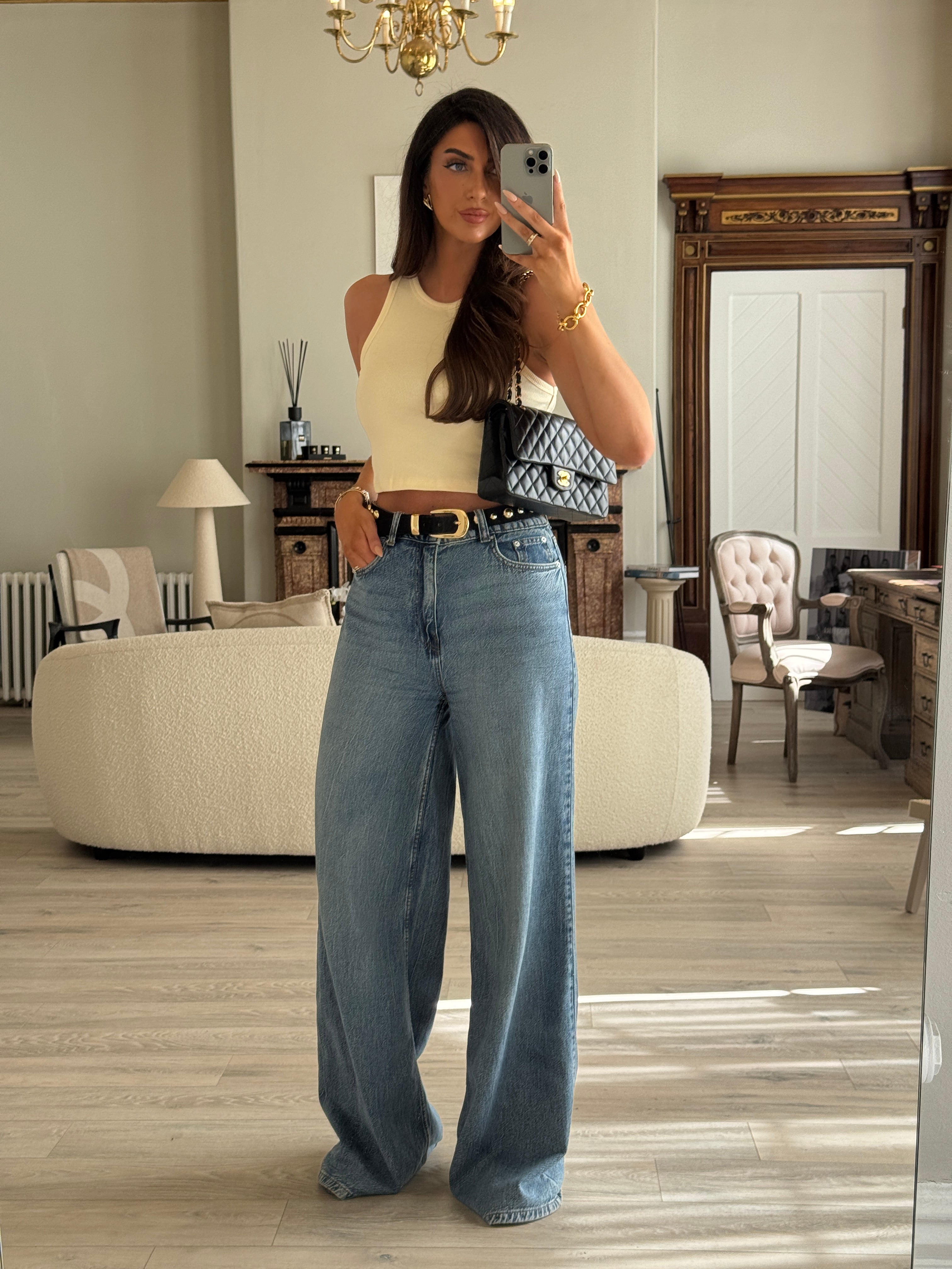 Chanel Medium Classic Double Flap Black Lambskin With GHW