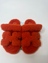 Hermès Fur Chypre Sandals (Size 40/UK 7)