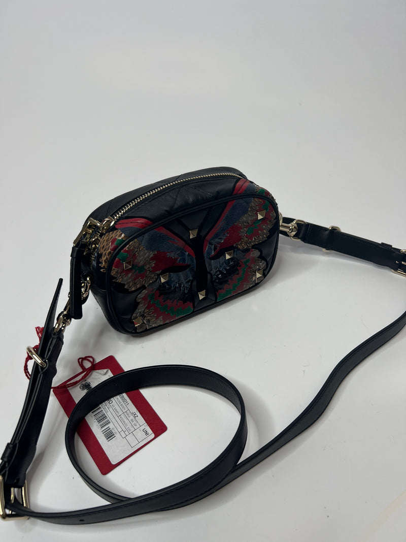 Valentino Garavani Black Rockstud Butterfly Crossbody