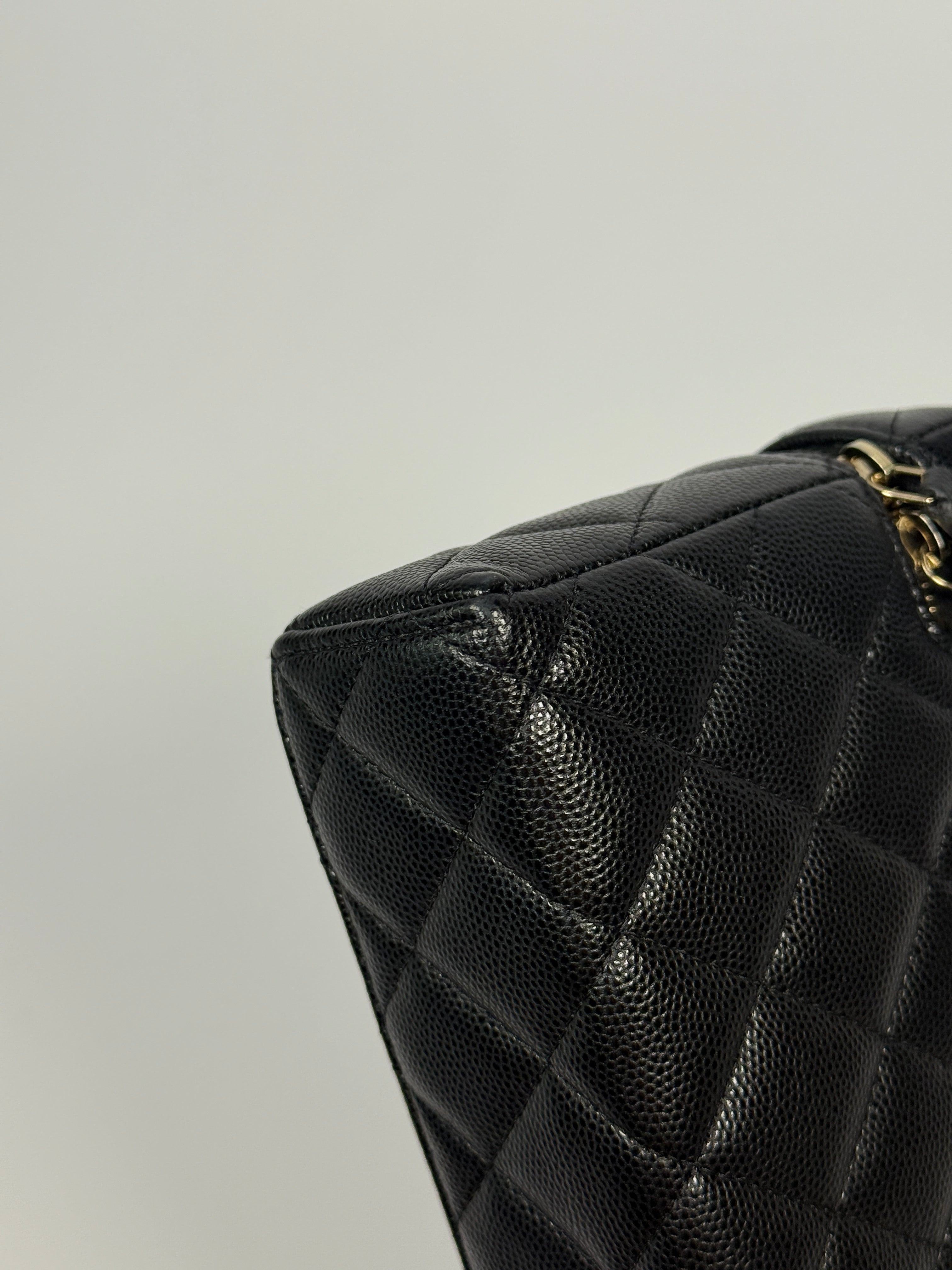 Chanel Flat Vanity In Black Caviar Leather With Gold Hardware Authentic and preloved in excellent condition. 