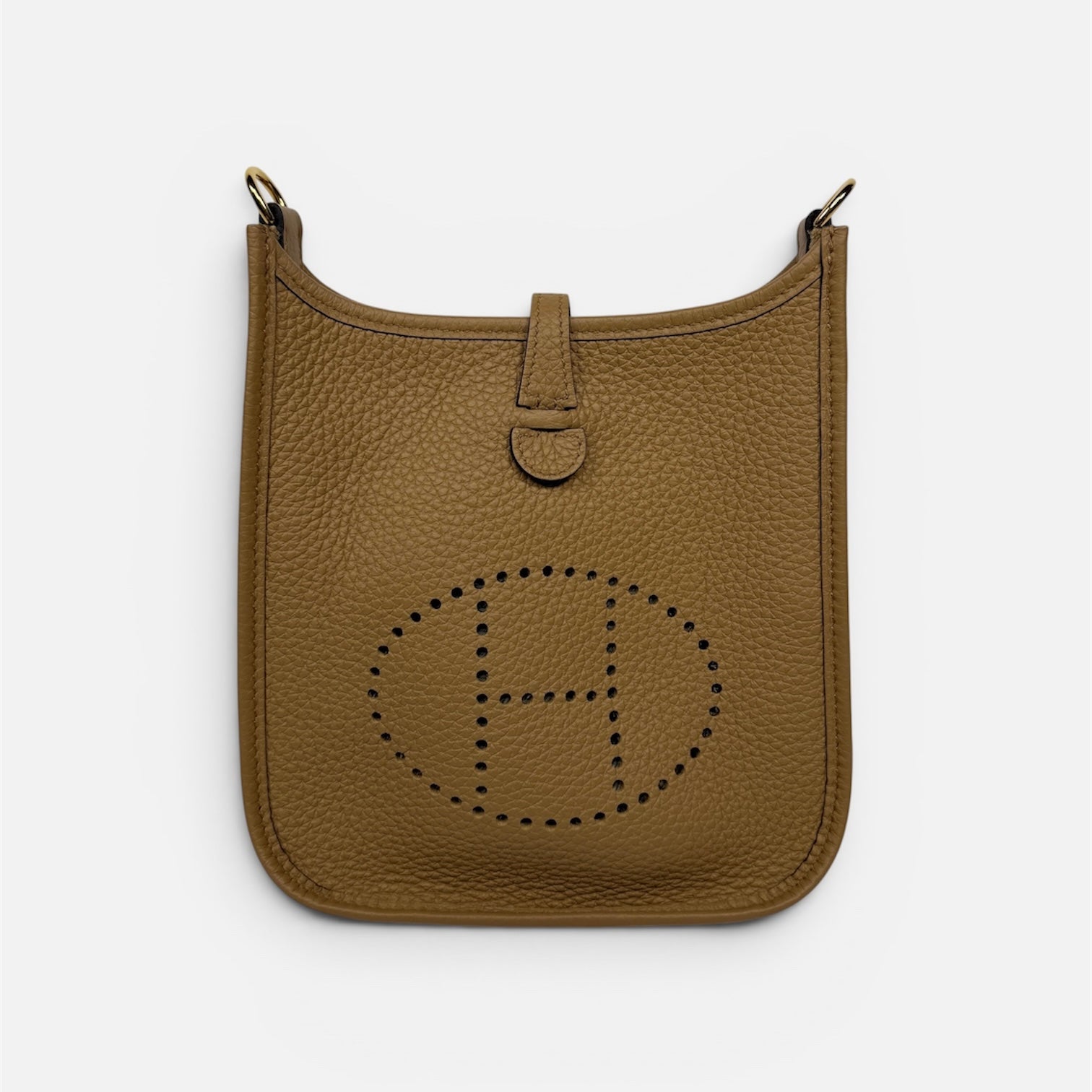 Hermès Evelyne TPM In Chai Clemence Leather With Gold Hardware