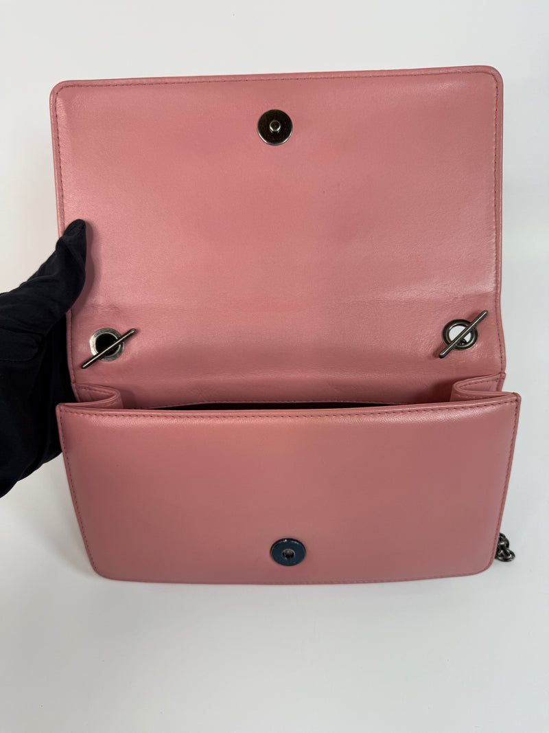 Chanel pink plexiglass Horizontal Boy Brick Bag