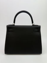 Hermès Kelly 28 Retourne Black Togo Leather With Palladium Hardware