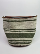 Celine Striped Tweed and Leather 16 Bucket Bag