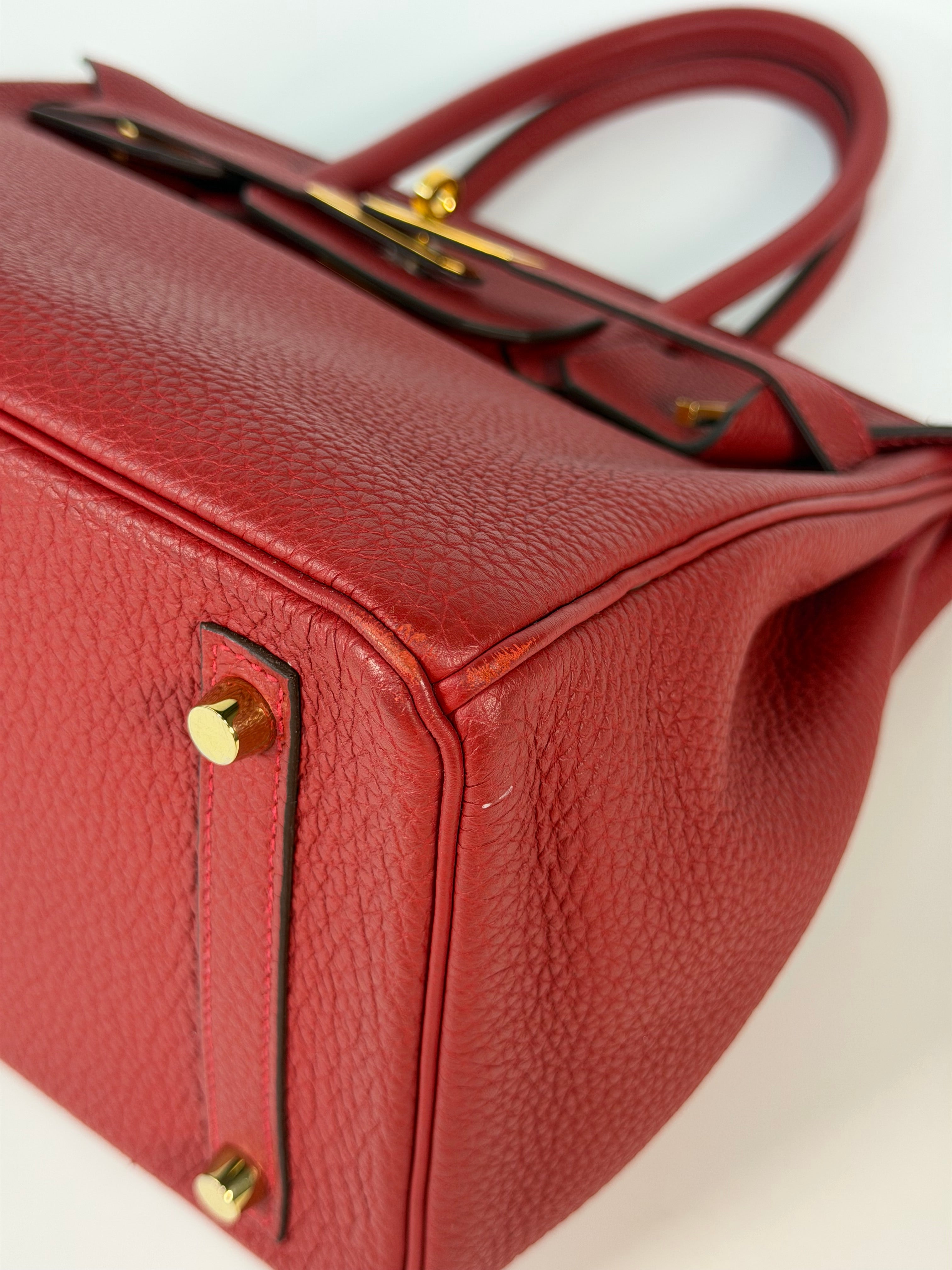 Hermès Birkin 30 In Rouge Casaque Togo Leather With Gold Hardware 100% Authentic and preloved in excellent condition