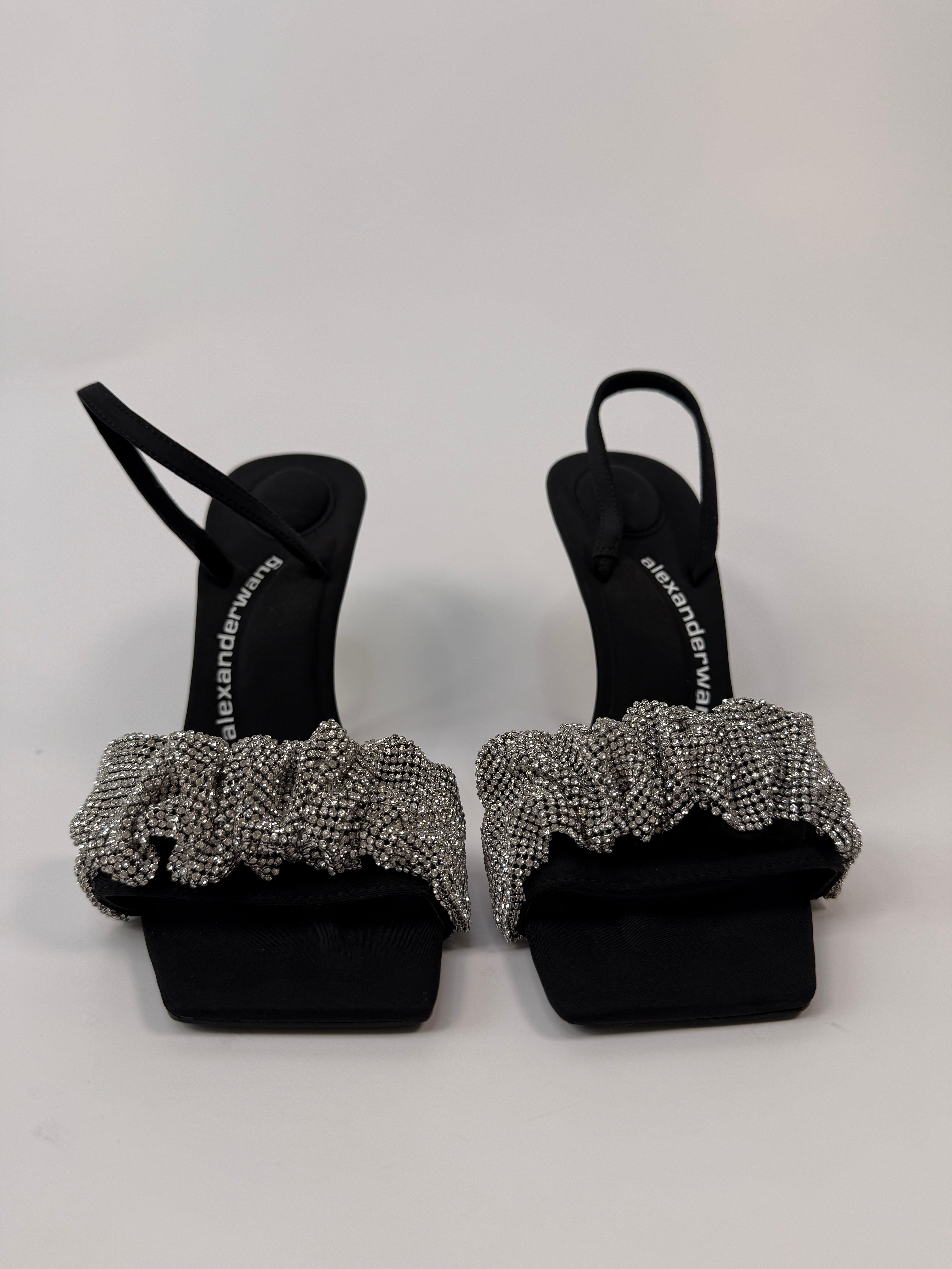 Alexander Wang Julia Scrunch Crystal Heels (Size 39.5/UK5.5)