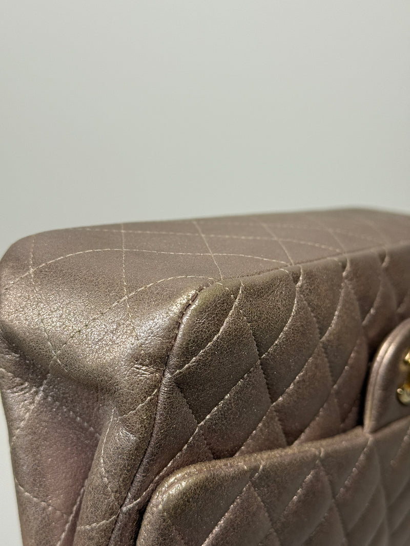 Chanel Iridescent Rose Medium Classic Double Flap With GHW