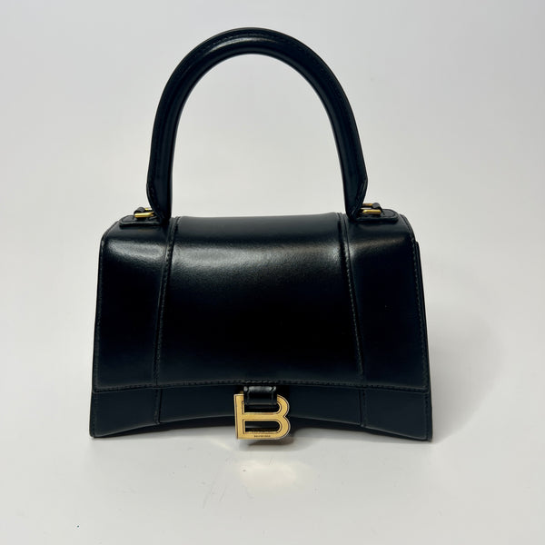 Balenciaga Small Hourglass In Box In Black Bag