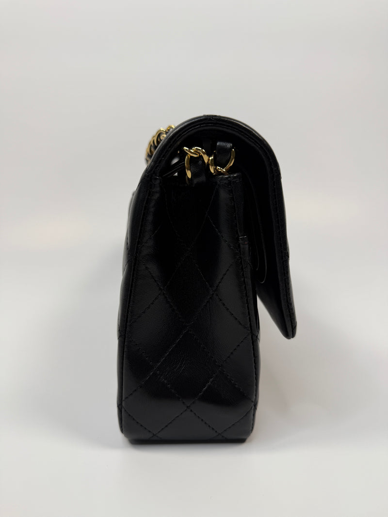 Chanel Medium Classic Double Flap Black Lambskin With GHW