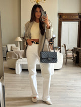 Chanel Jumbo Gunmetal Metallic Calfskin Leather With RHW
