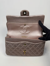 Chanel Iridescent Rose Medium Classic Double Flap With GHW