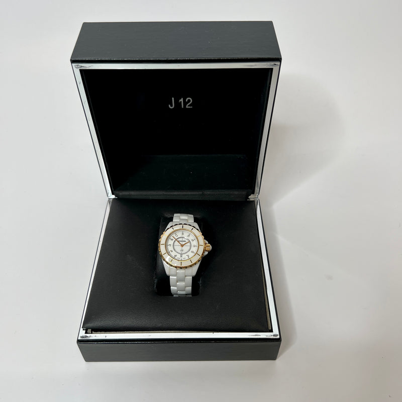 Chanel J12 White And Rose Gold Diamond Dial Watch