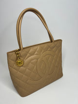 Chanel Caviar Leather beige Medallion Tote