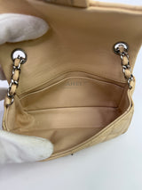 Chanel Super Mini Classic Flap Bag In Beige Lambskin With SHW