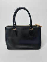Prada Small Galleria Bag In Black Saffiano Leather