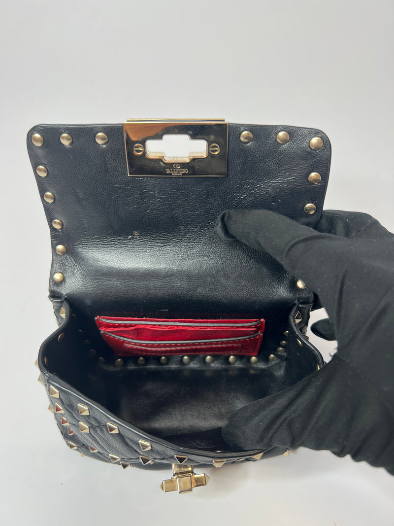 Valentino Garavani Micro Black Rockstud Bag