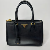 Prada Small Galleria Bag In Black Saffiano Leather
