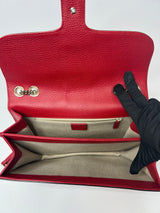Gucci Dollar Interlocking Bag In Red Leather