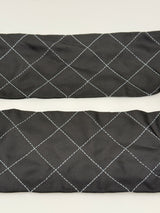 Chanel Black Silk Checked Neck Scarf