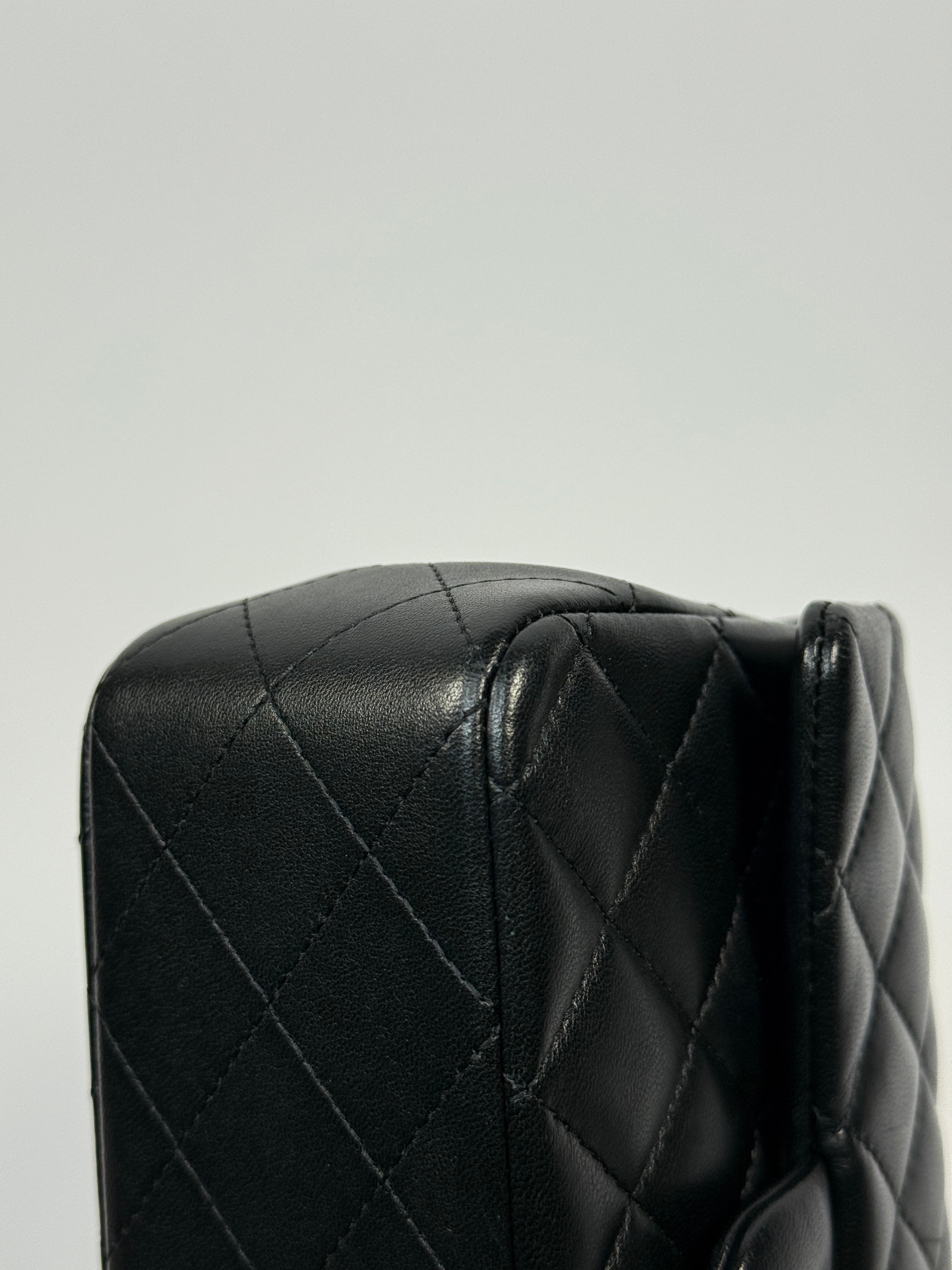 Chanel Mini Rectangle Top Handle Flap Bag In Black Lambskin With Gold Hardware
Pre Loved & Authentic 