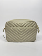 Saint Laurent Small Camera Bag In Ecru Leather