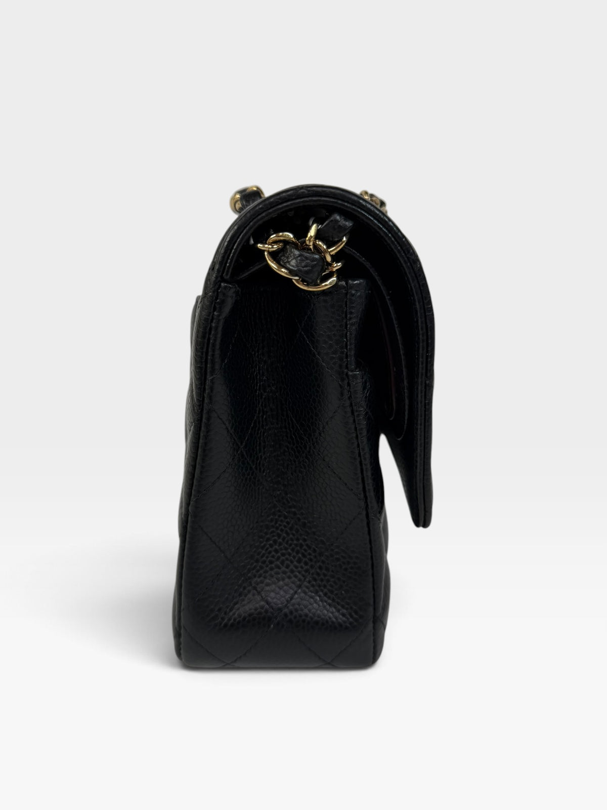 Chanel Medium Classic Double Flap In Black Caviar Leather Gold Hardware. Authentic and preloved in excellent condition. 100% gurantee 