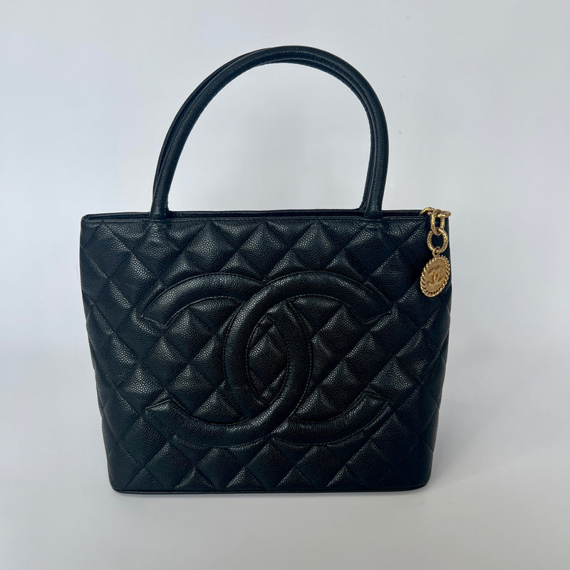 Chanel Caviar Leather black Medallion Tote