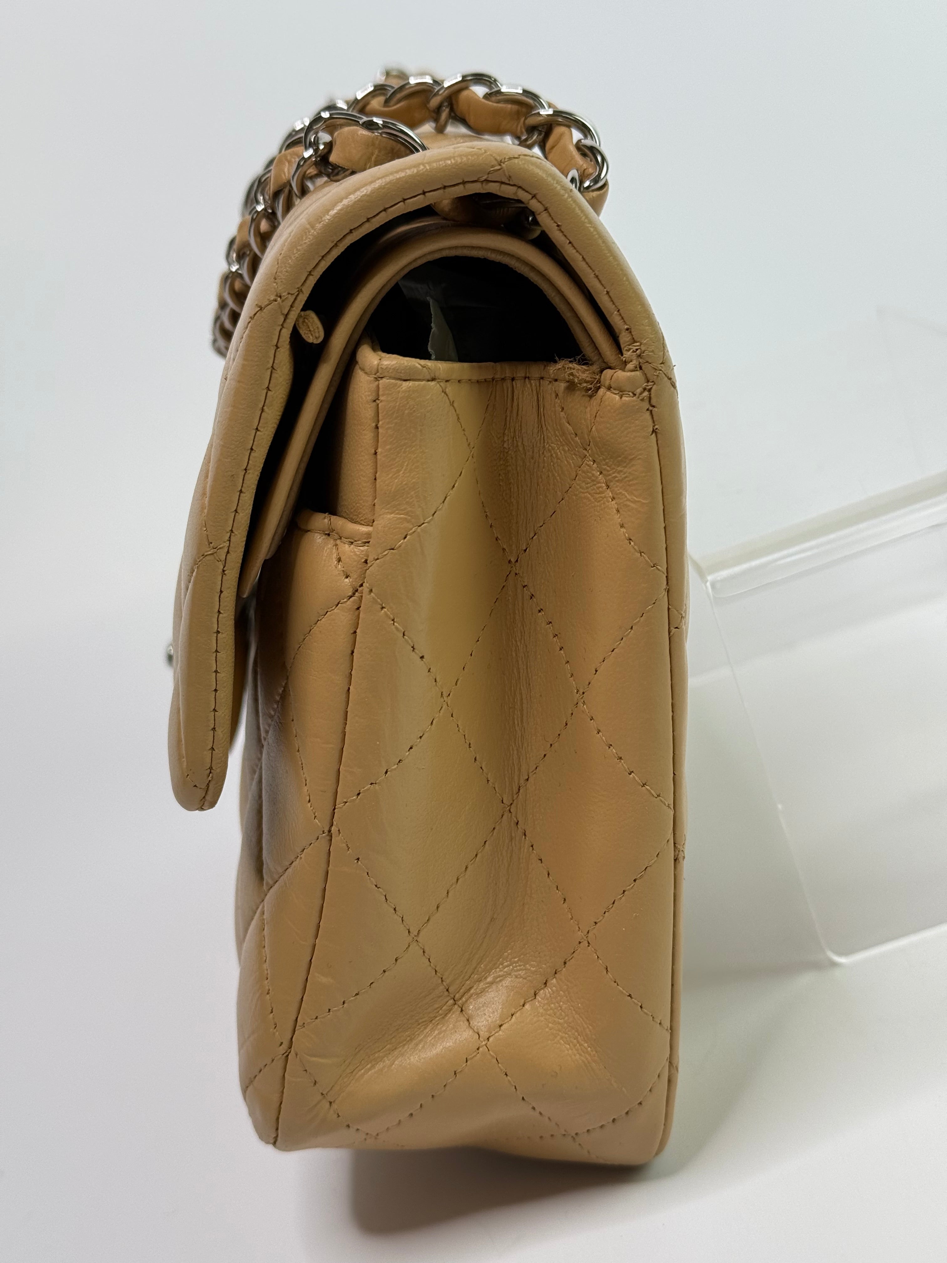 Chanel Medium Classic Double Flap Beige Lambskin With Silver Hardware
Pre Loved & Authentic 