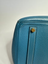 Hermès Birkin 35 In Blue Jean With Gold Hardware