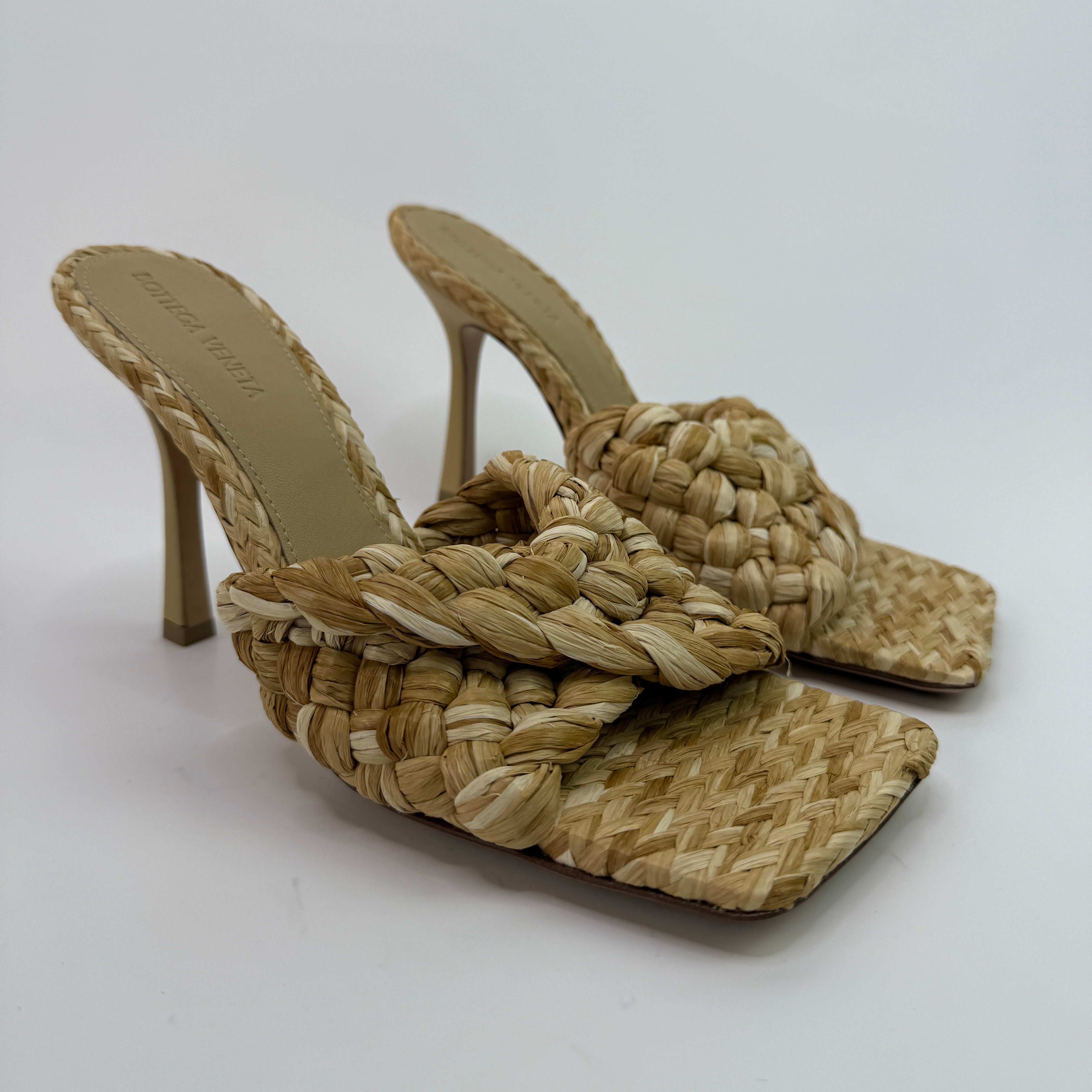 Bottega Veneta Intrecciato Raffia Mules (Size 39/UK6)