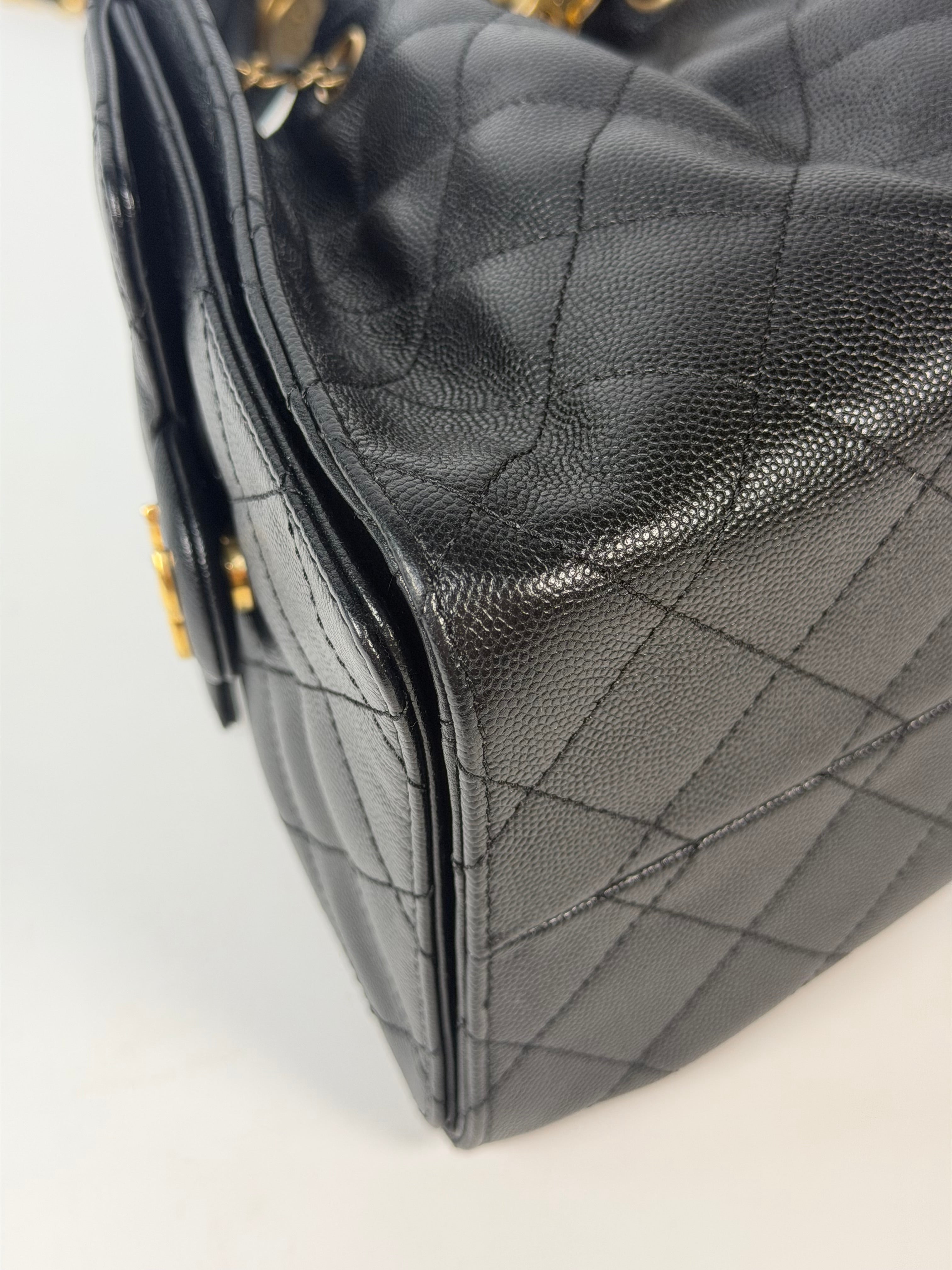Chanel 25 Small In Black Caviar Leather With Gold Hardware in excellent condition 100% authentic and preloved