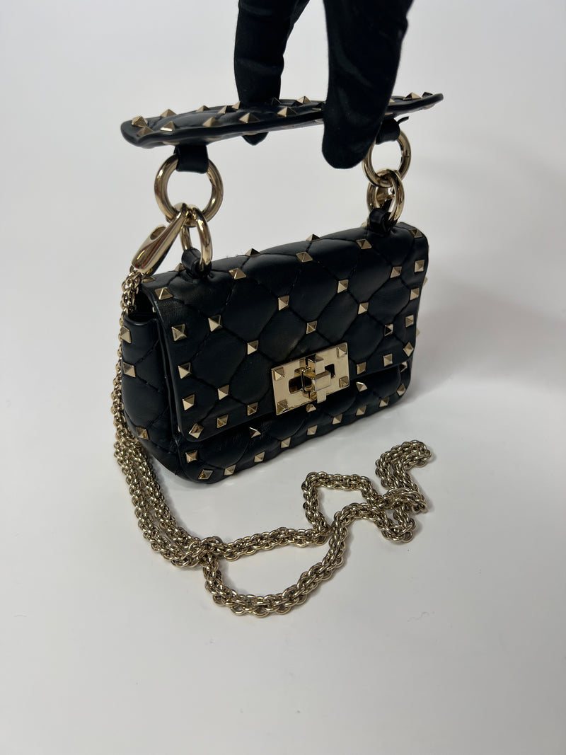 Valentino Garavani Micro Black Rockstud Bag