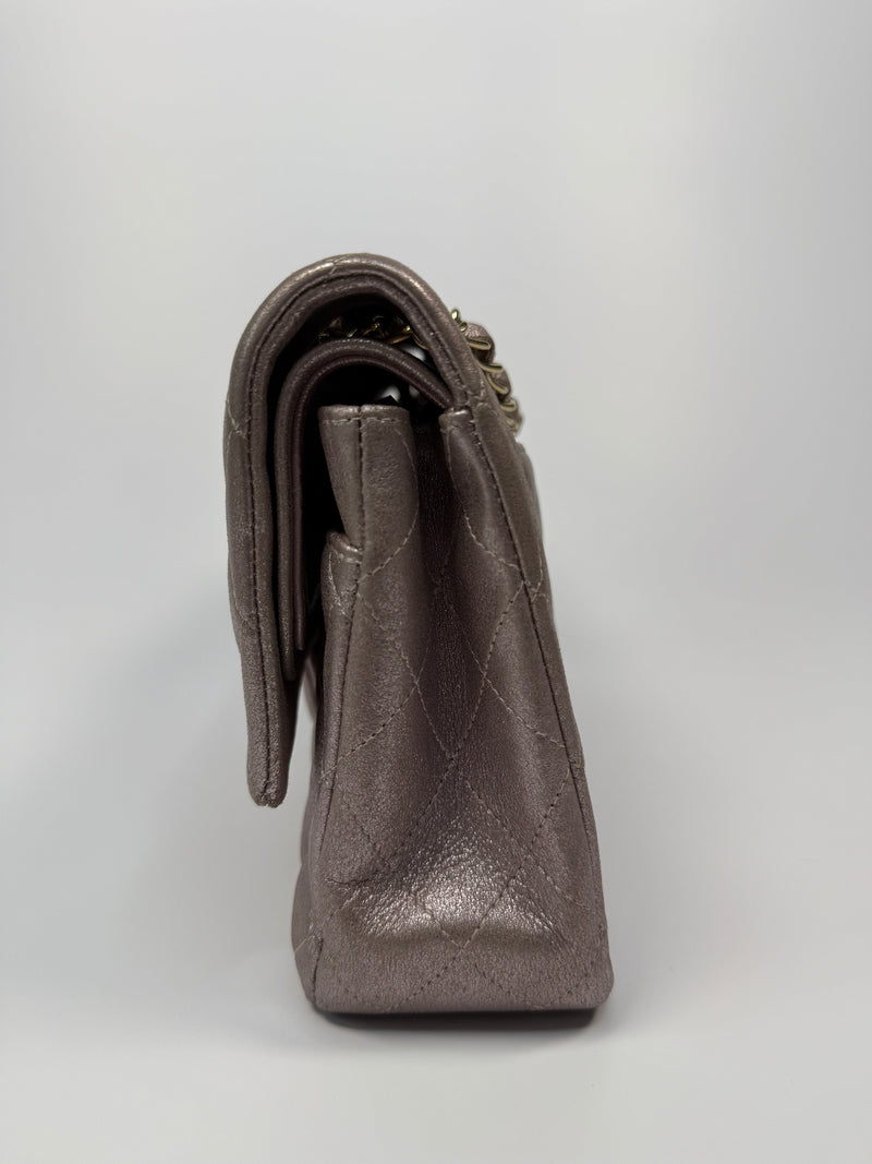 Chanel Iridescent Rose Medium Classic Double Flap With GHW