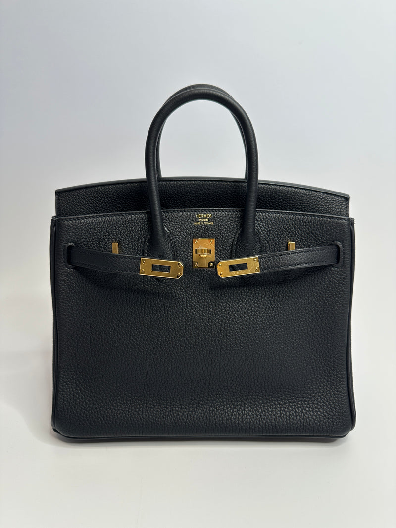 Hermès Birkin 25 Retourne In Black Togo Leather