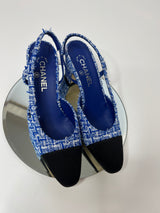 Chanel Tweed Slingback Pumps (Size 39 /UK 6)