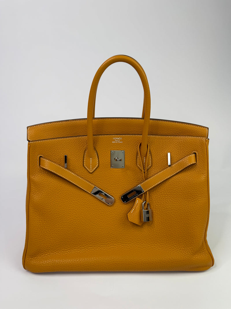 Hermès Birkin 35 Mustard Clemence With PHW