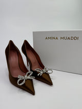 Amina Muaddi Rosie Bow-Embellished Heeled Courts (Size 39.5/UK6.5)