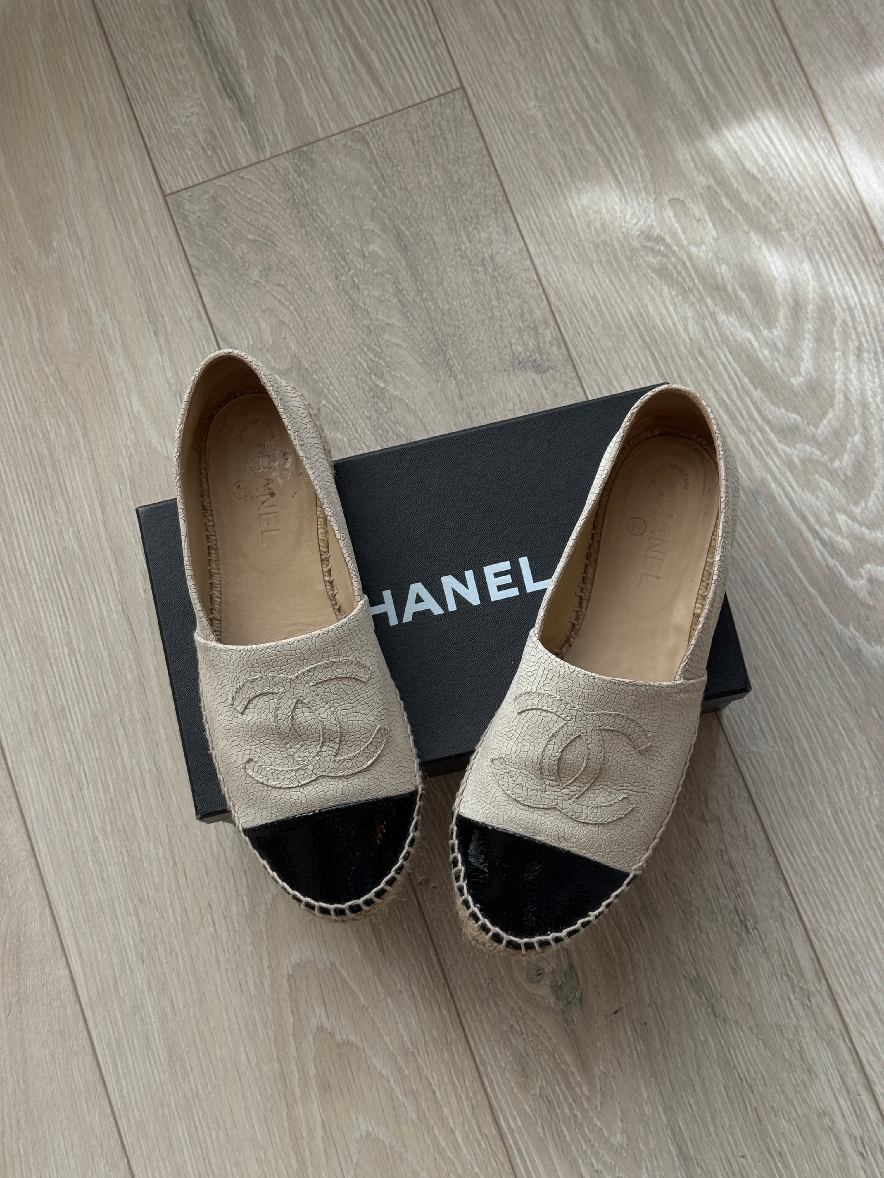 Chanel Greige Espadrilles (Size 41/UK 8)