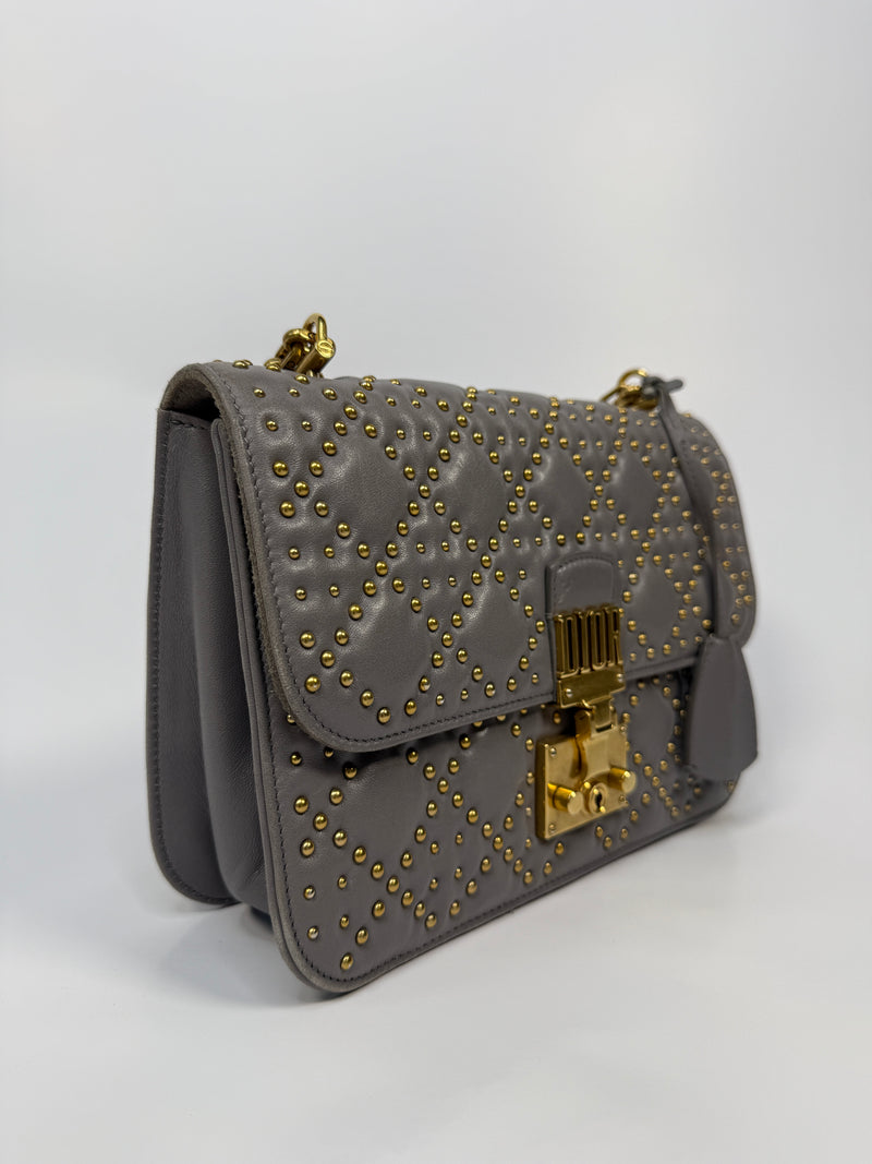 Christian Dior Lambskin Cannage Studded Dioraddict Shoulder Bag