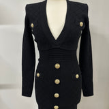 Balmain Black Bodycon Dress (Size 36 /UK 8)