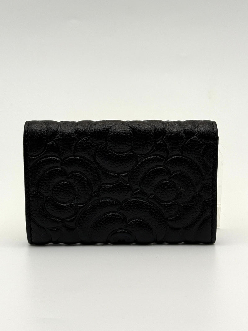Chanel Classic Black Caviar Camelia Coin Wallet