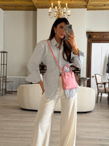 Prada Mini Tote In Pink Saffiano Leather
