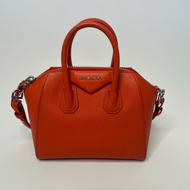 Givenchy Antigona Small In Orange Leather
