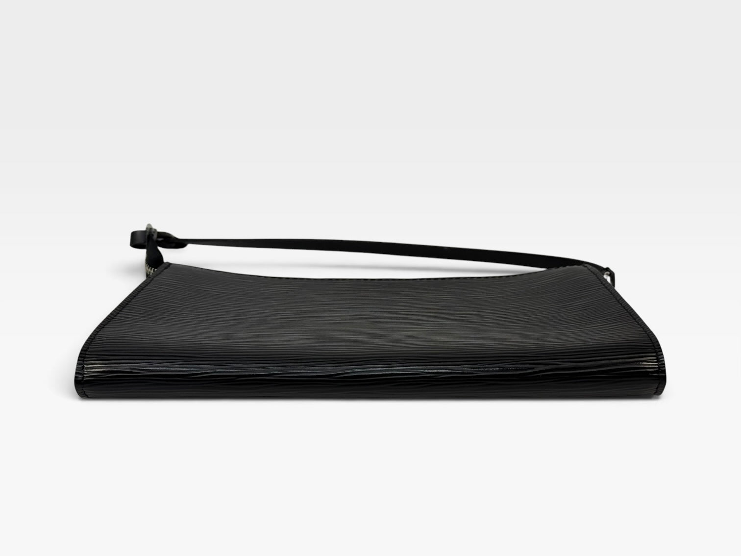 Louis Vuitton Pochette In Black Epi Leather With Silver Hardware. 100% authentic and preloved in excellent condition