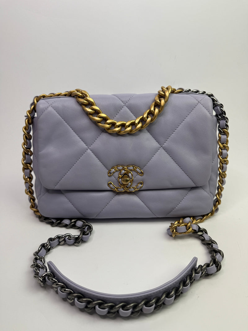 Chanel 19 Small In Lilac Lambskin Leather