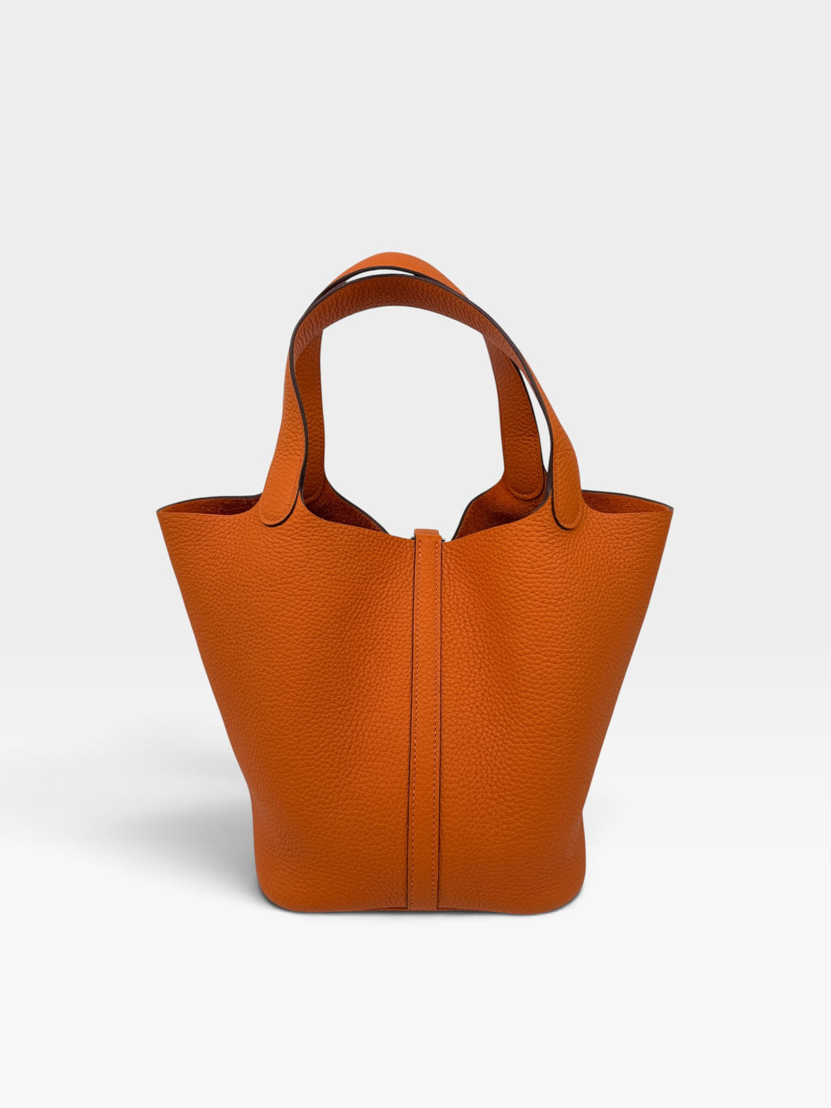 Hermès Picotin 22 In Orange Clemence Leather With Palladium Hardware