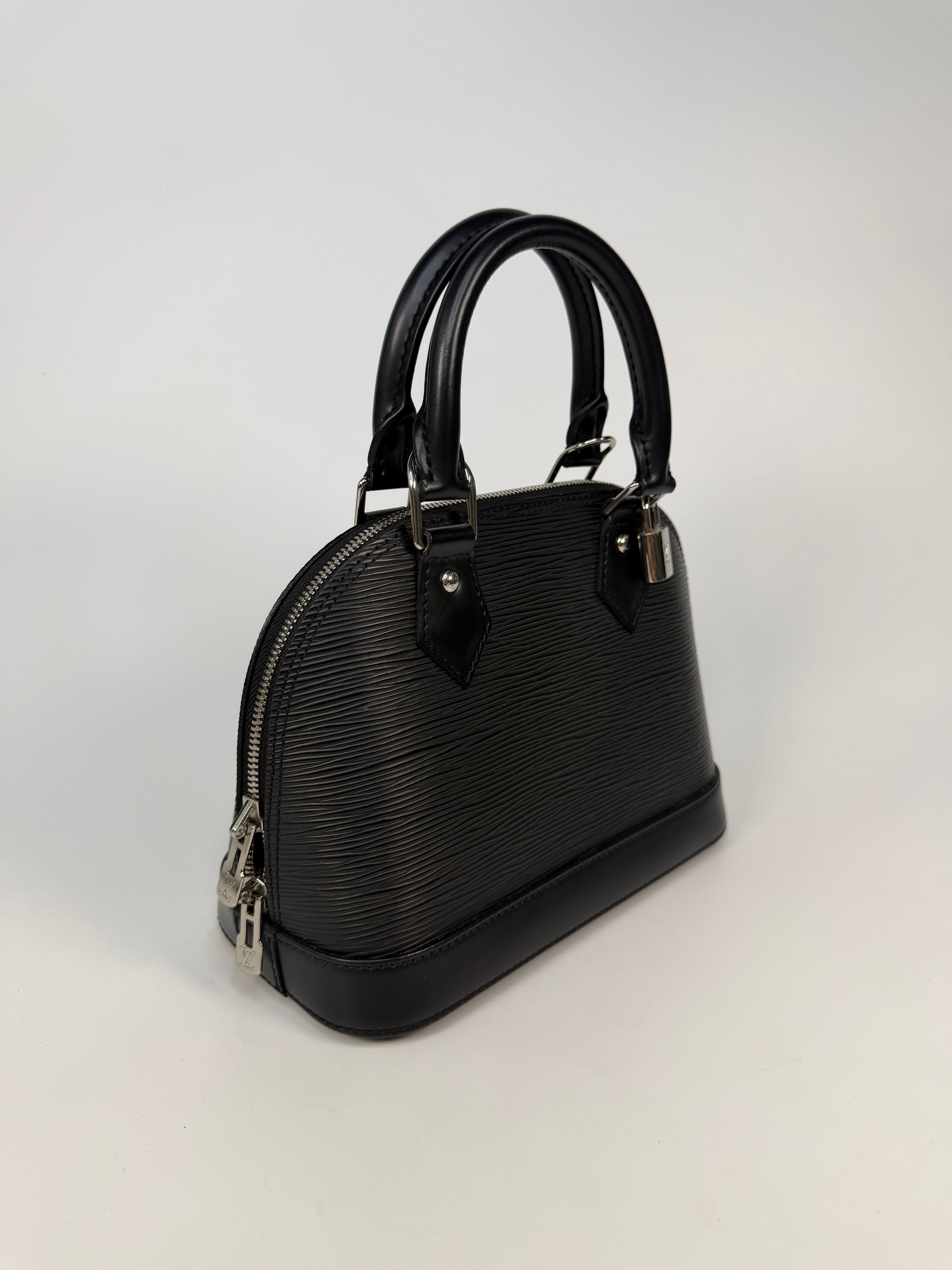 Louis Vuitton Alma BB In Black Epi Cowhide Leather Silver Hardware