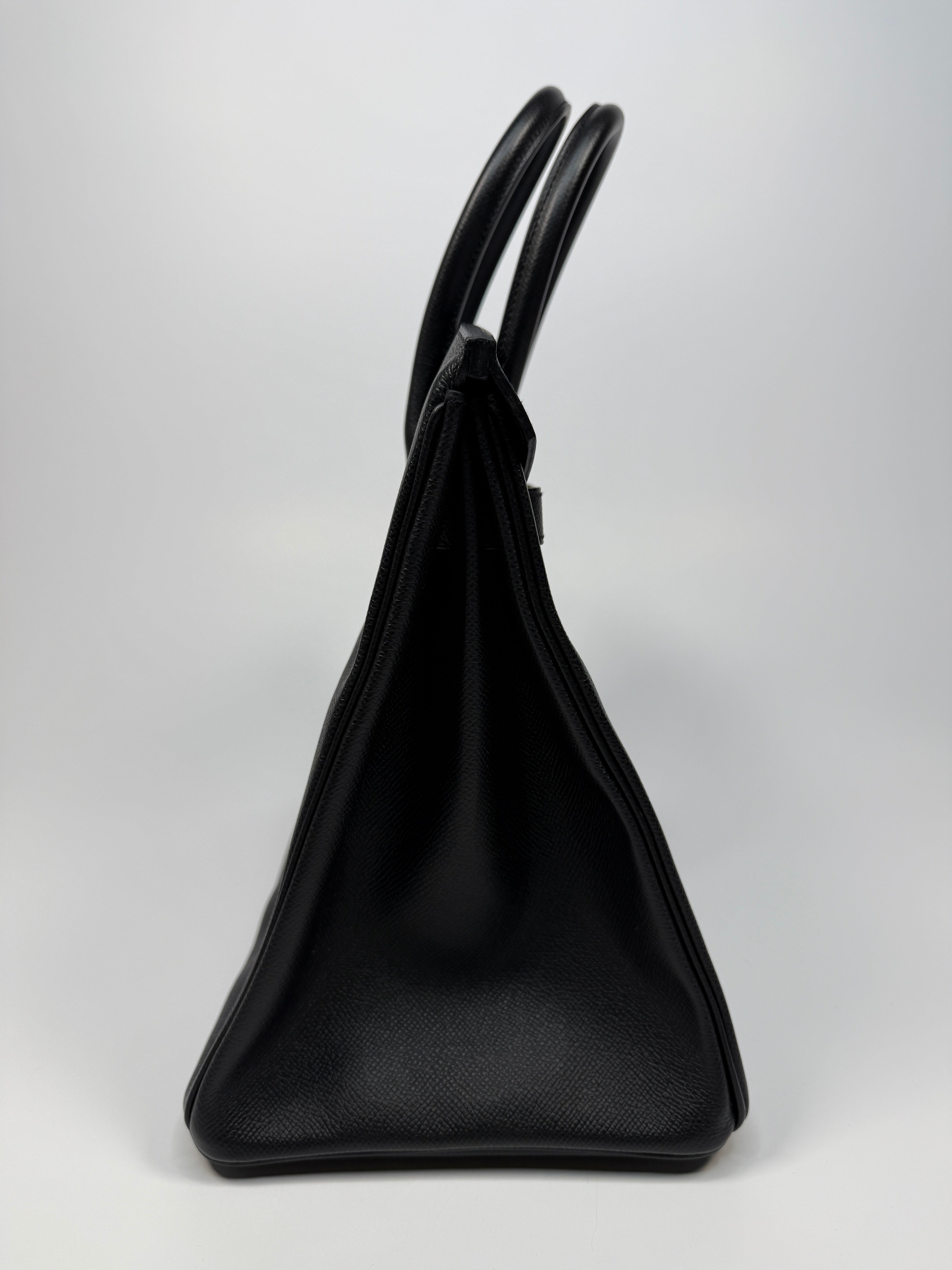 Authentic Pre Loved Hermès Birkin 35 Black Epsom Leather With Palladium Hardware Excellent Condition