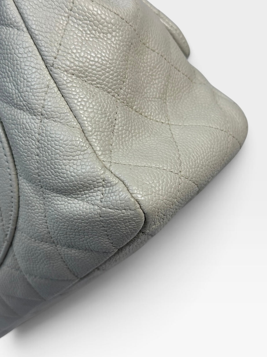 Chanel Reissue Single Flap In Ecru Caviar Leather With Silver Hardware